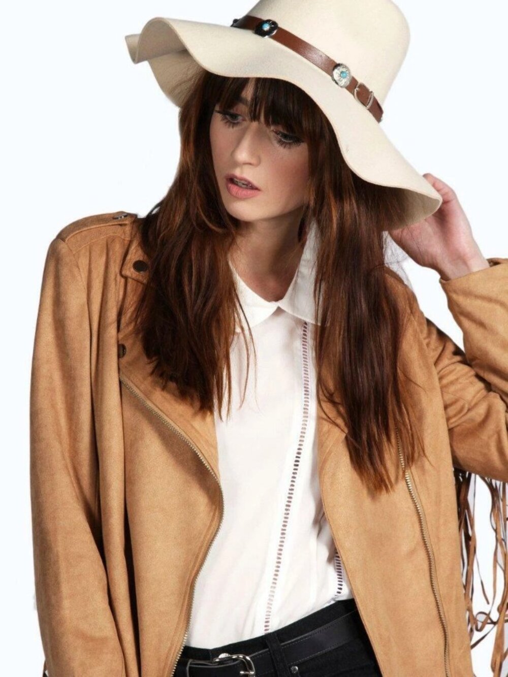 Boohoo Womens Boutique Tia Disc Trim Fedora Hat, size One Size
